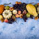 Assortment of autumn fruit. Pear, peach, grapes - PhotoDune Item for Sale