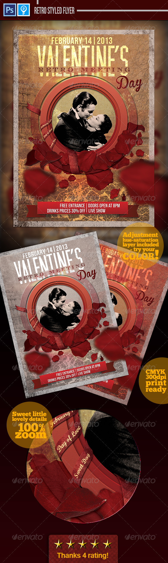 Retro Valentines Day Flyer - Events Flyers