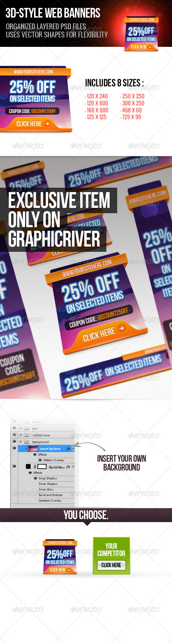 3d Web Banners - Banners & Ads Web Elements