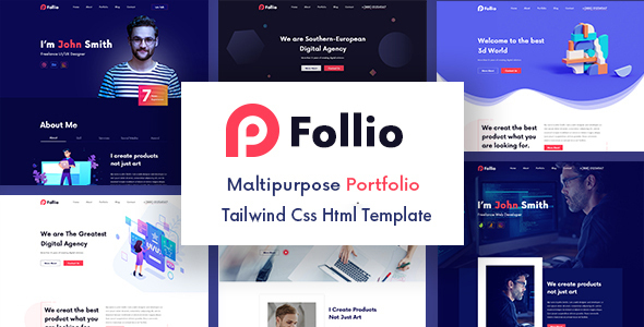 Follio - Tailwindcss Multipurpose Portfolio HTML5 Template