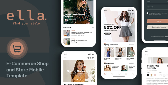 ella - E-commerce Shop and Store Mobile Template