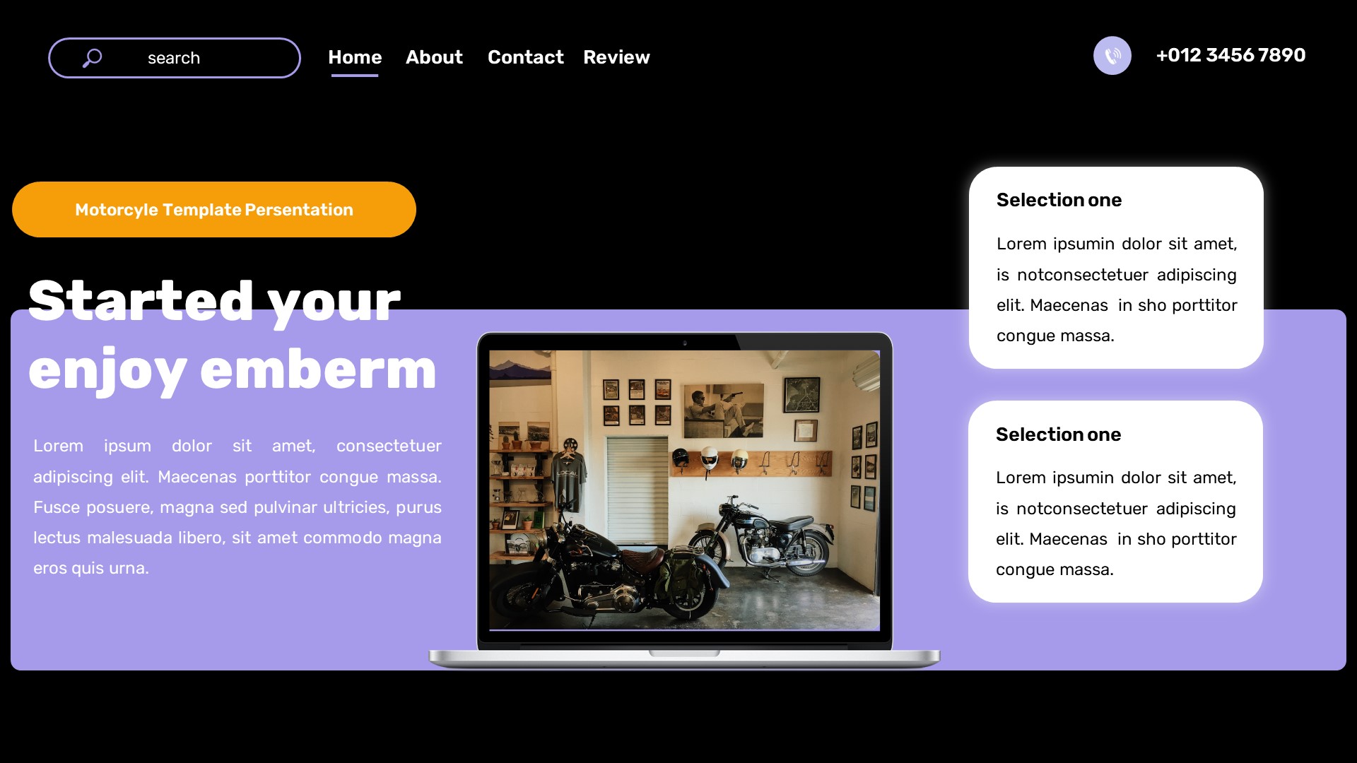 Emberm - Motorcycle & Bike Powerpoint Template, Presentation Templates