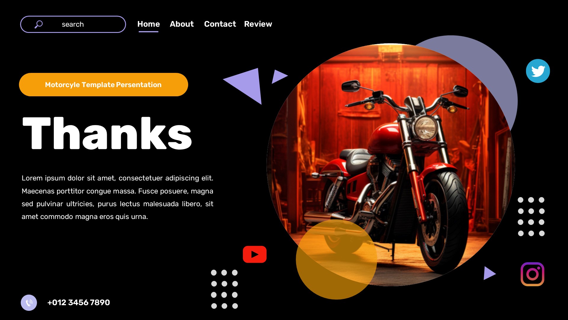 Emberm - Motorcycle & Bike Powerpoint Template, Presentation Templates