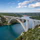 Aerial view with arch bridge at the Adriatic coast in Croatia. - PhotoDune Item for Sale