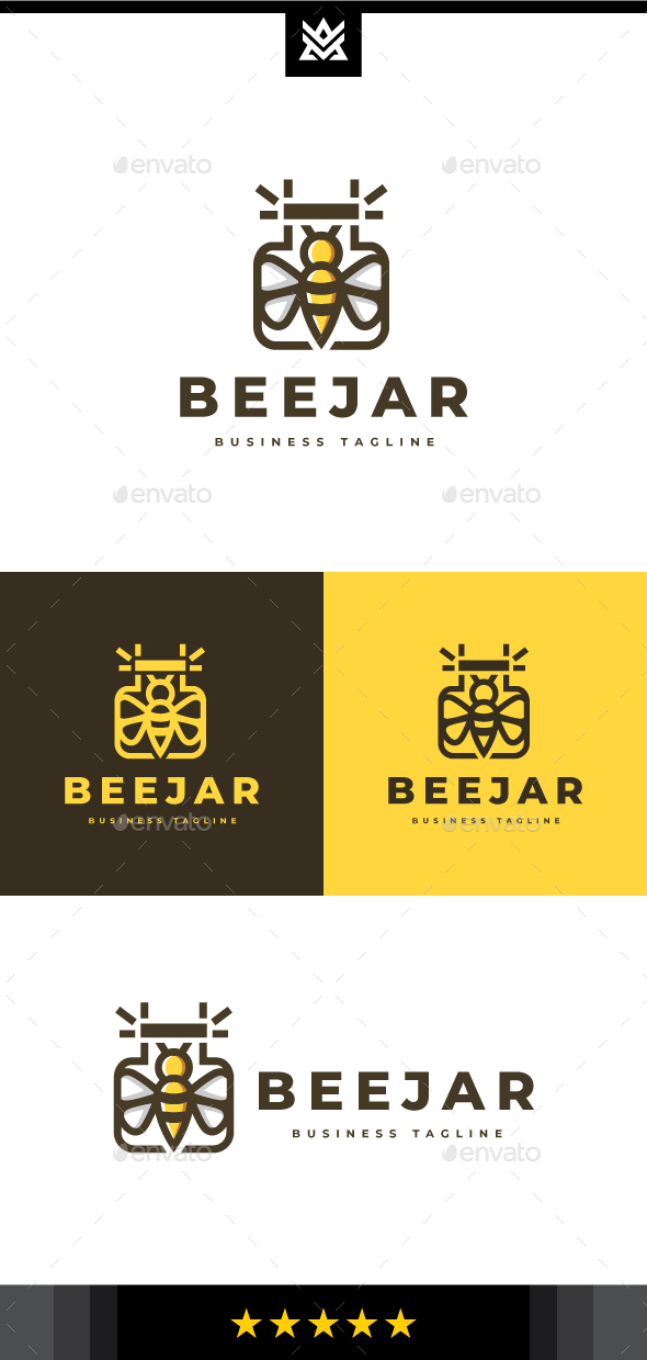 Bee Jar Logo Template