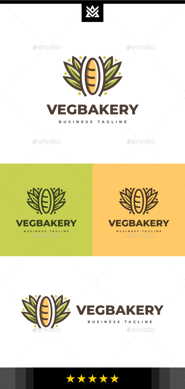Vegan Bakery Logo Template