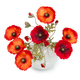 The image of a bouquet of artificial poppies in a vase, isolated, on a white background. - PhotoDune Item for Sale