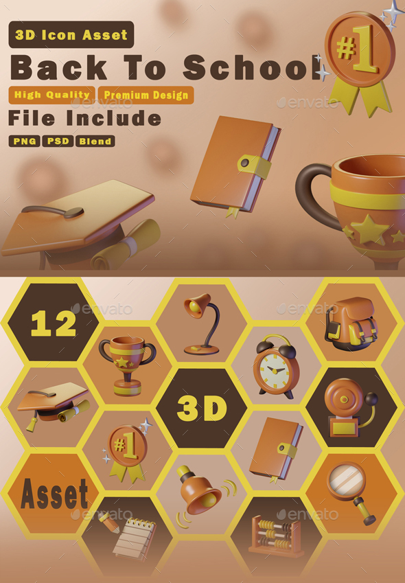 Back To school 3D Icons