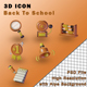 Back To school 3D Icons