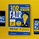Blue Mid Century Job Fair Flyer Set