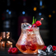 Pink rum - cocktail drink with white rum, pineapple juice, cranberries, raspberries, rosemary  - PhotoDune Item for Sale