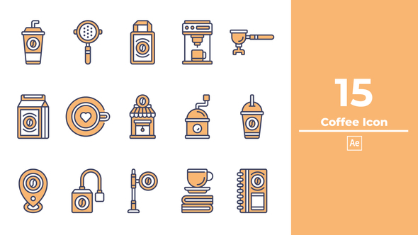 Coffee Icon After Effect Elements template preview