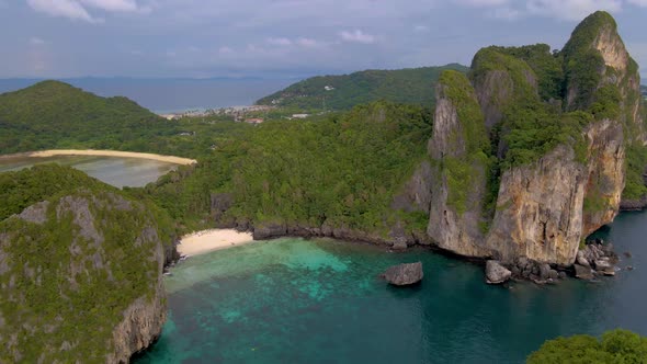 Phi Phi Island Krabi Thailand Drone Aerial View at Phi Phi Island alt