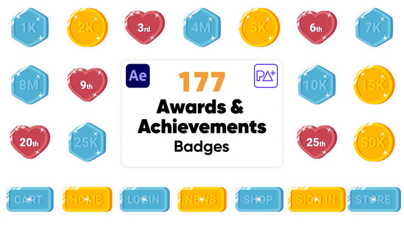Awards & Achievements Badges For After Effects