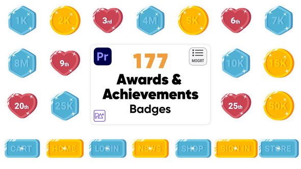 Awards & Achievements Badges For Premiere Pro