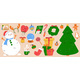 Set of Vector Christmas Elements with Snowman and