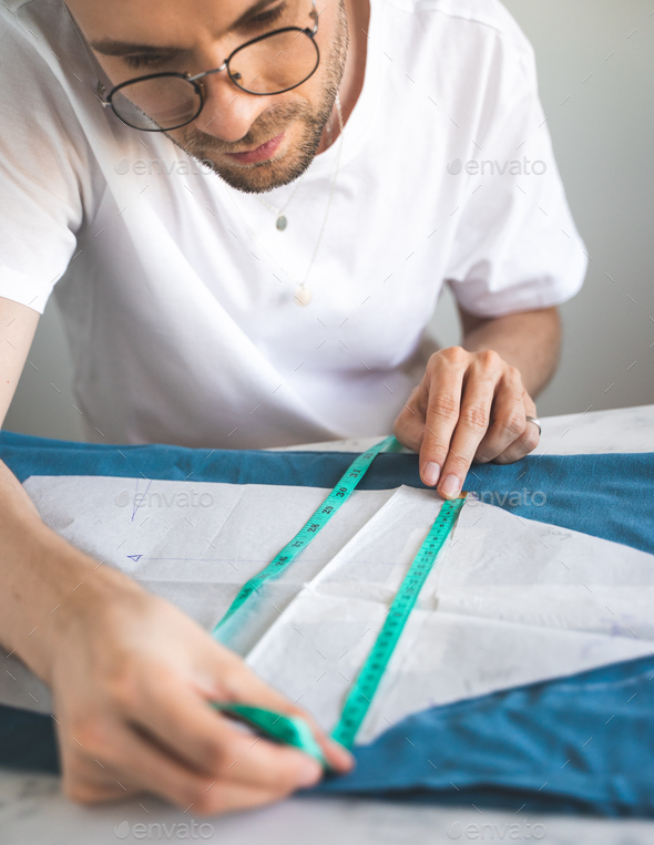 A Seamstress or Tailors Measuring Tape Stock Image - Image of