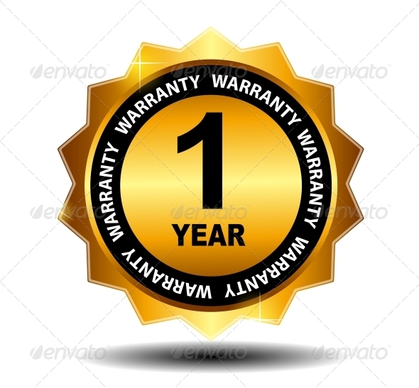 Gold vector guarantee sign, warranty label - Concepts Business