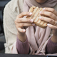 women hand pick Sandwich with ham, cheese, tomatoes,, - PhotoDune Item for Sale