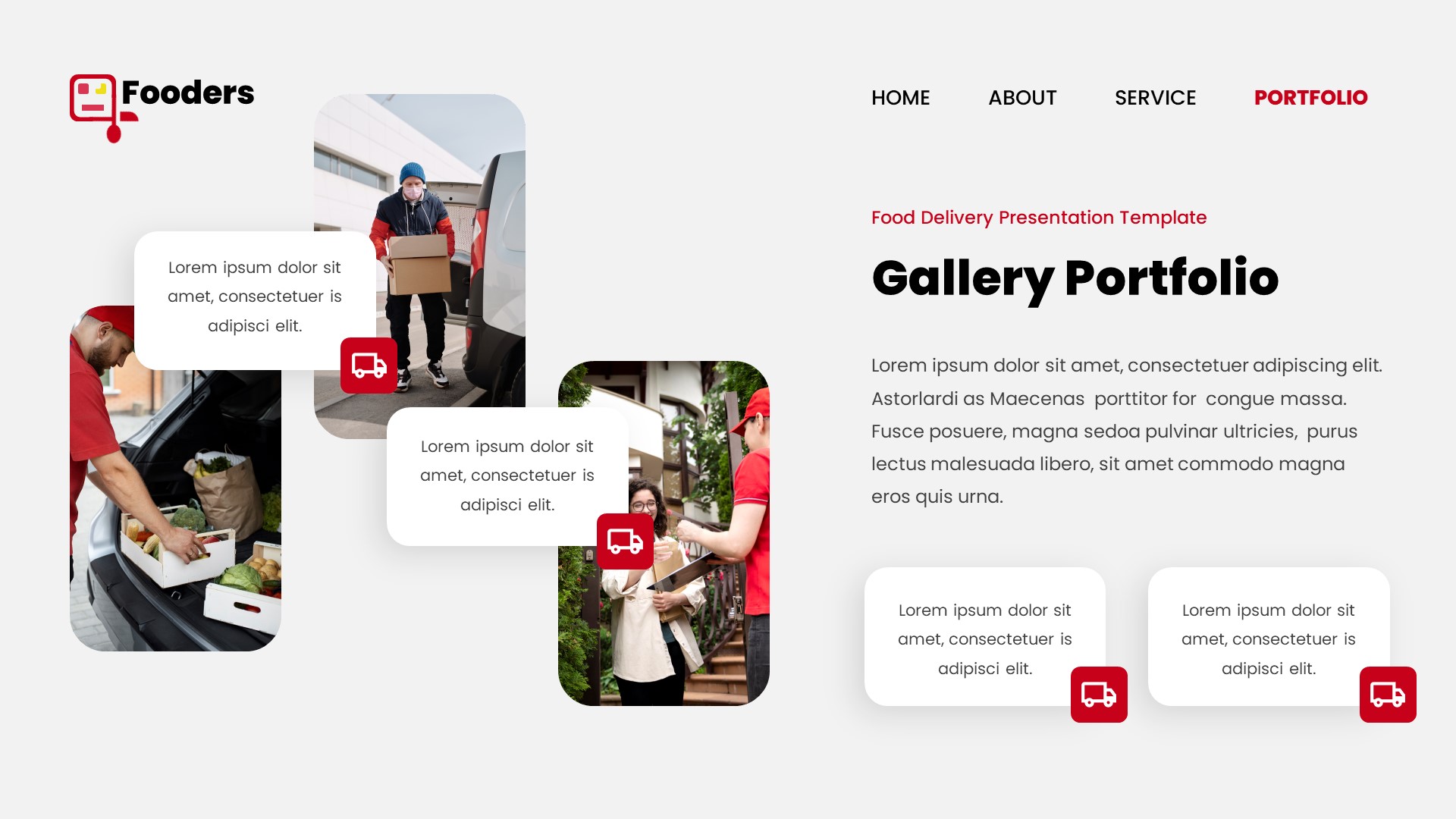 Fooders - Food Delivery Powerpoint Template, Presentation Templates