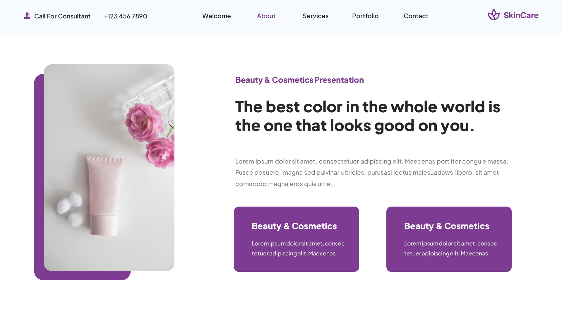 SkinCare - Beauty & Cosmetics Powerpoint Template, Presentation Templates