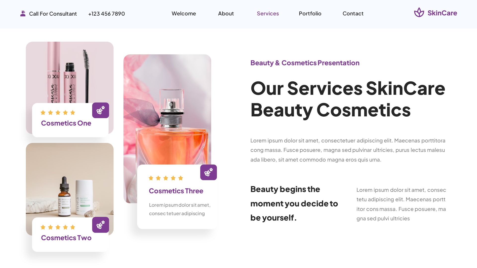 SkinCare - Beauty & Cosmetics Powerpoint Template, Presentation Templates