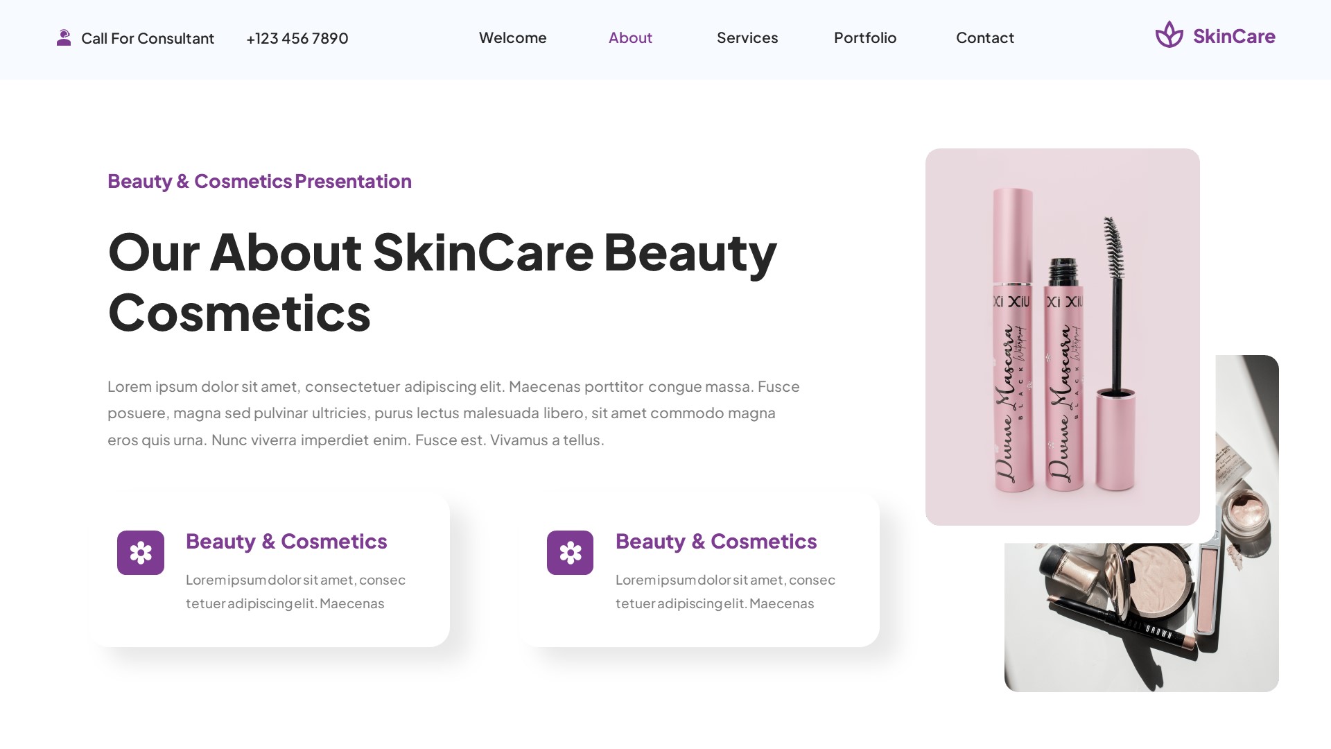 SkinCare - Beauty & Cosmetics Powerpoint Template, Presentation Templates