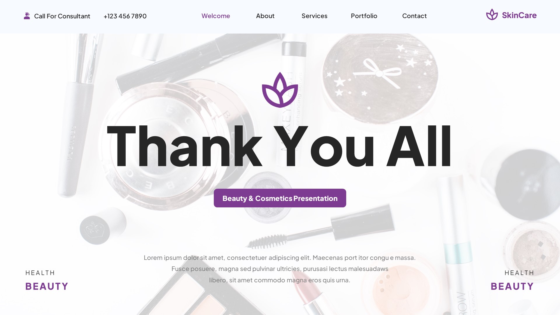 SkinCare - Beauty & Cosmetics Google Slides Template, Presentation ...