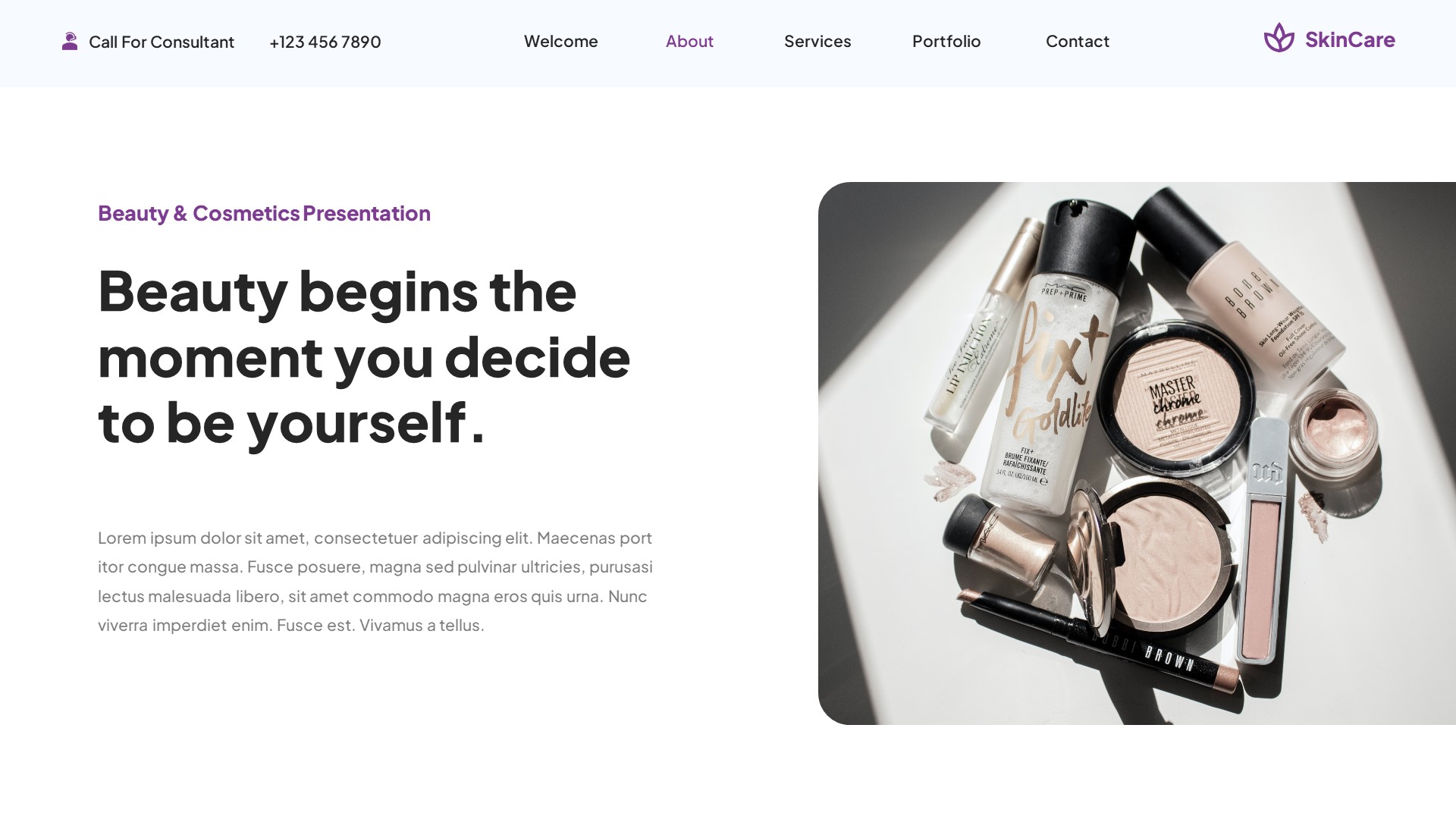 SkinCare - Beauty & Cosmetics Google Slides Template, Presentation ...