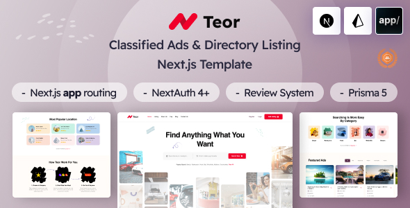 Teor - React Nextjs Classified Ads & Directory Listing Script