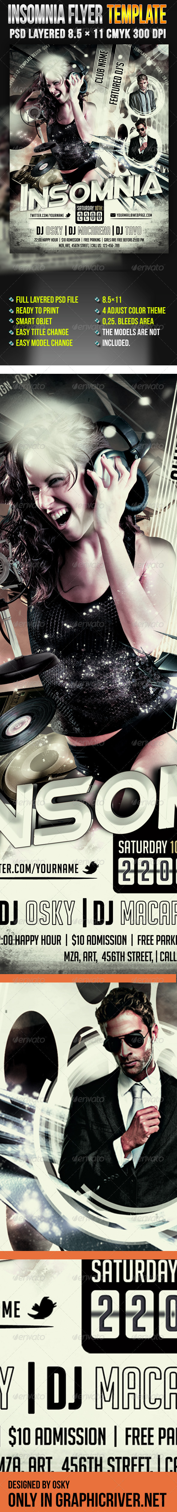 Insomnia Flyer Template - Clubs & Parties Events