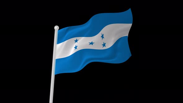 Honduras Flag Flying Animated Black Background alt