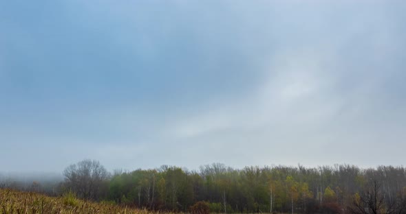 Mountain Meadow Timelapse at the Autumn Sunrise Time alt