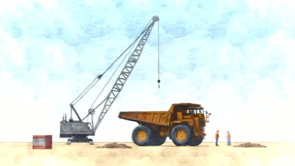 Crane Machine and Truck Stop Motion