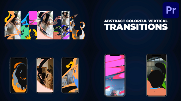 Abstract Colorful Vertical Transitions | Premiere Pro MOGRT