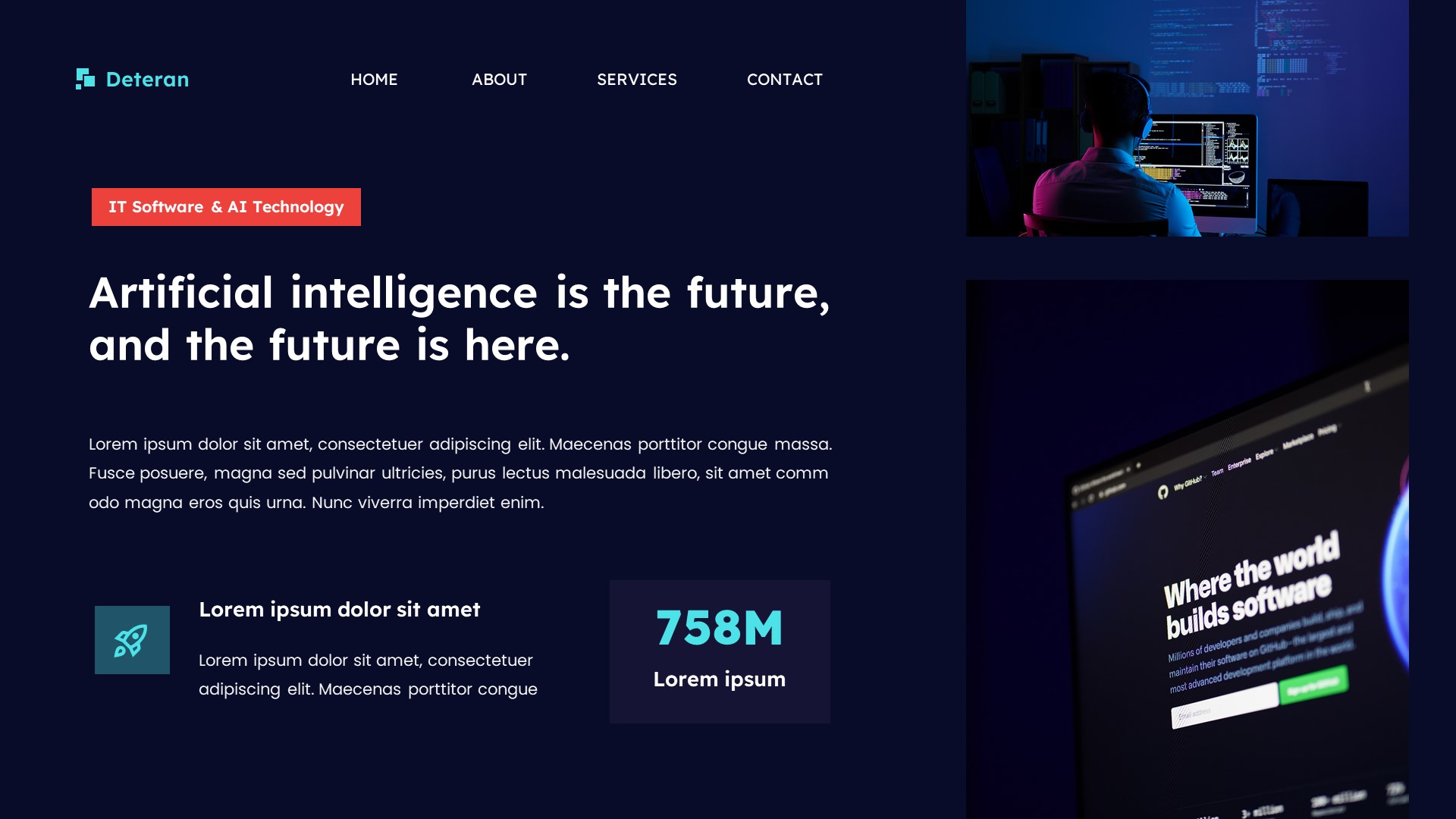 Deteran - IT Software & Technology Powerpoint Template, Presentation ...