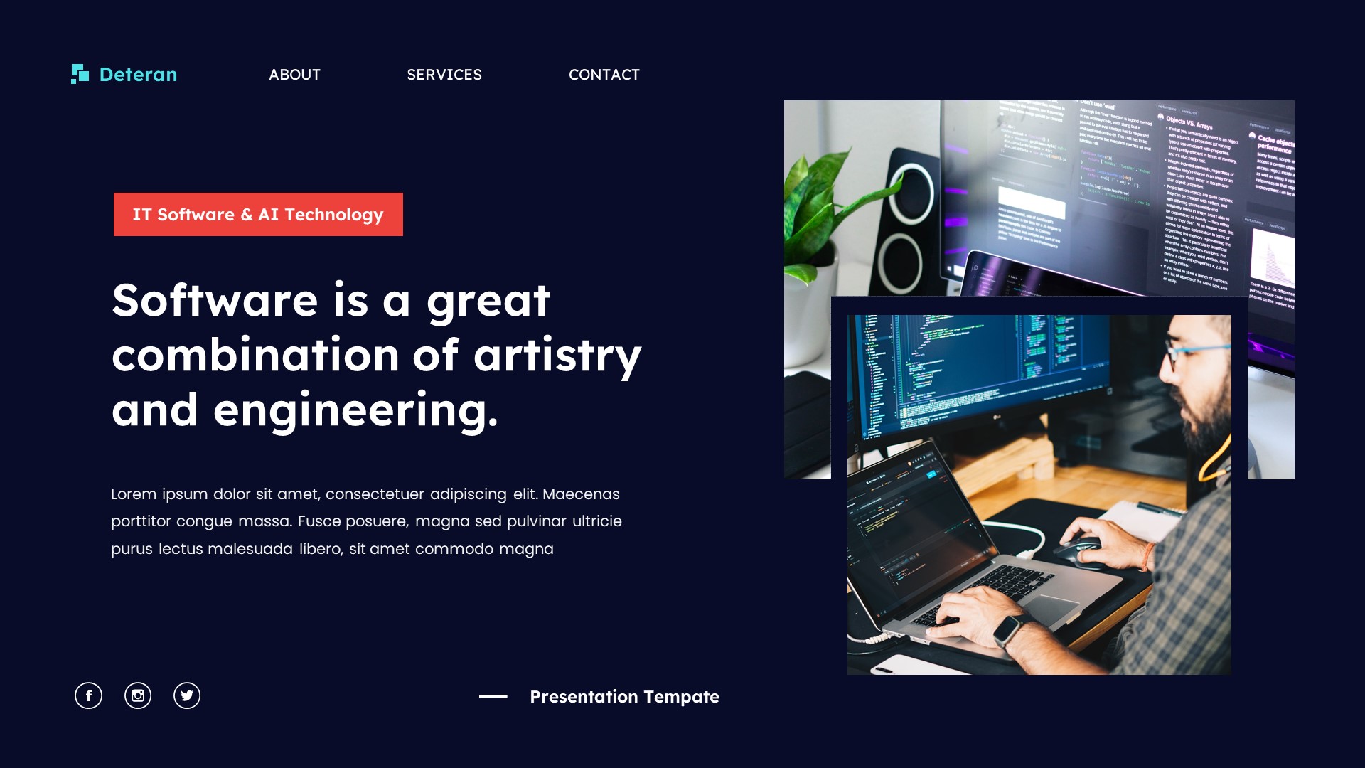 Deteran - IT Software & Technology Powerpoint Template, Presentation ...
