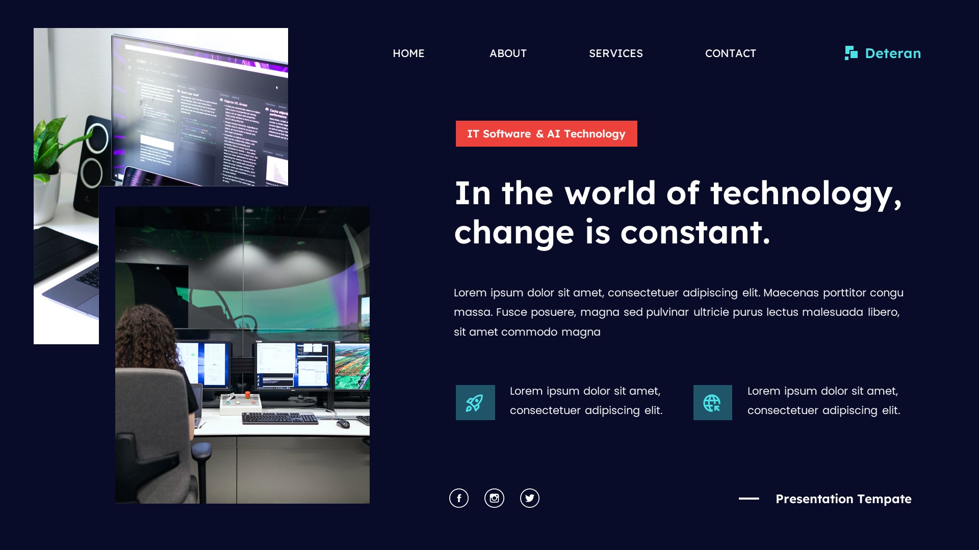 Deteran - IT Software & Technology Powerpoint Template, Presentation ...