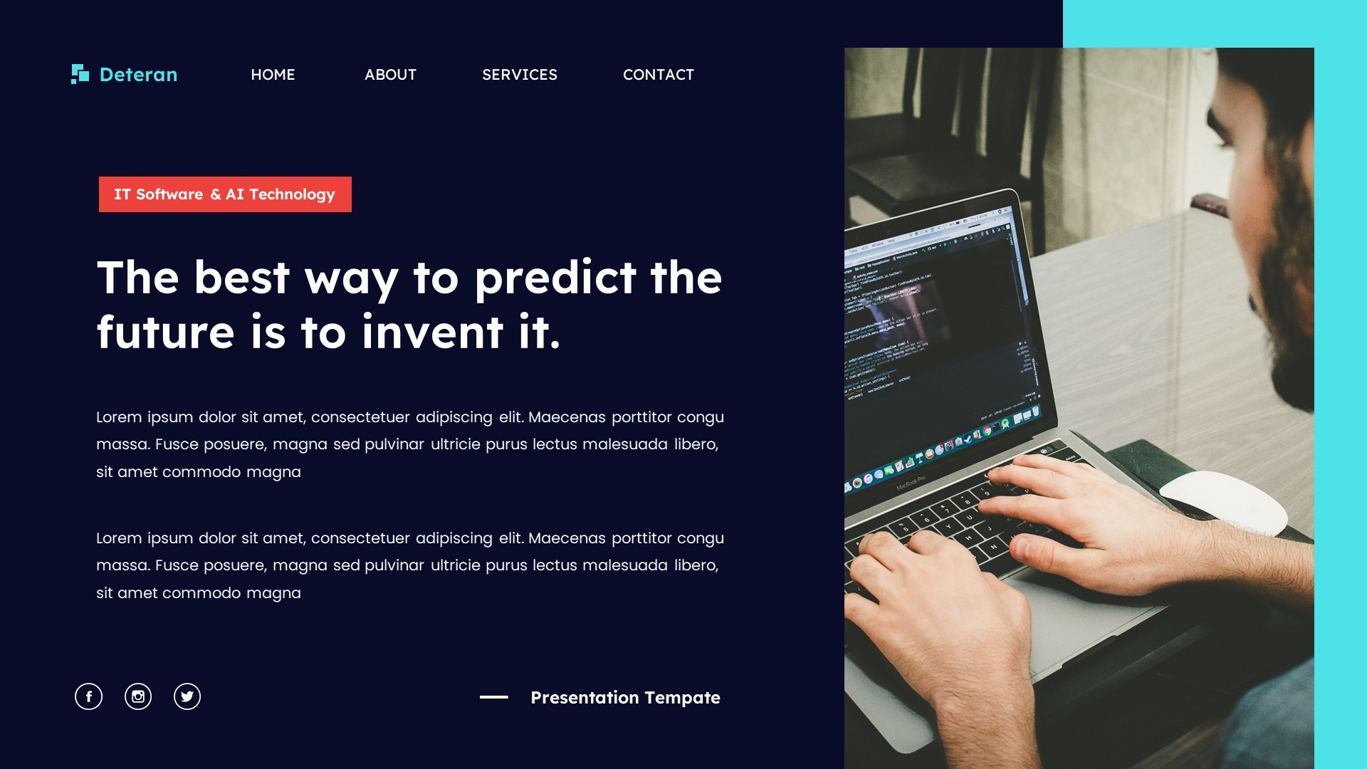 Deteran - IT Software & Technology Powerpoint Template, Presentation ...