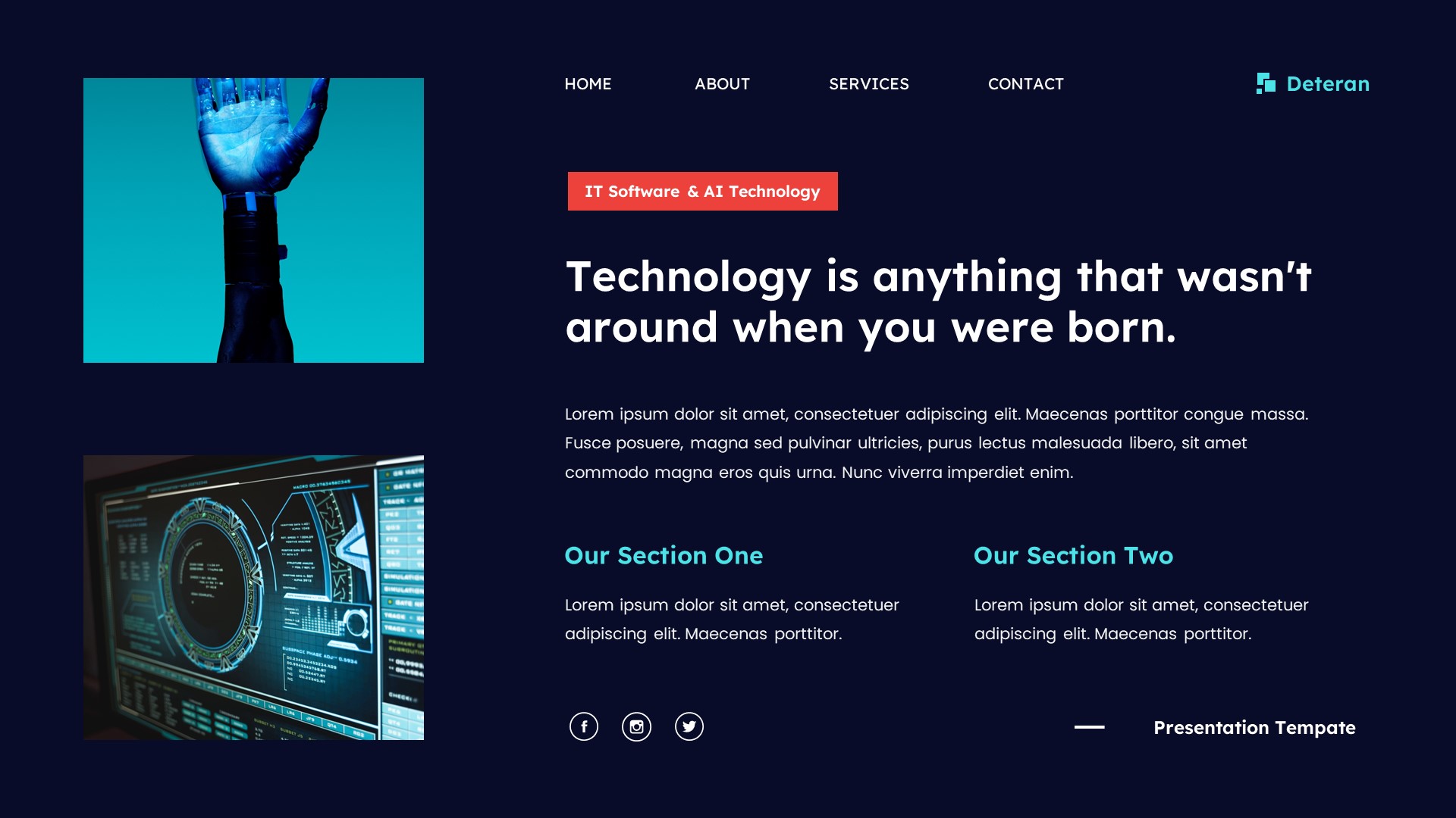 Deteran - IT Software & Technology Powerpoint Template, Presentation ...