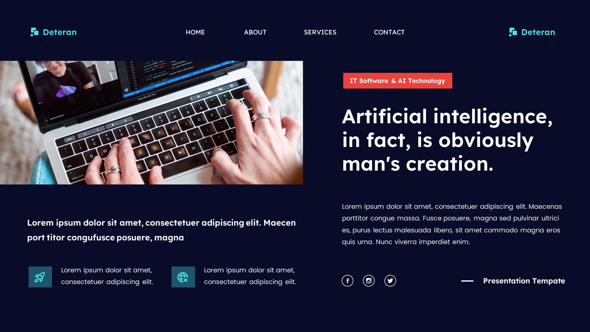 Deteran - IT Software & Technology Powerpoint Template, Presentation ...