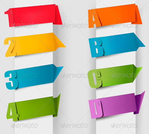 Abstract Origami Speech Bubble with Letters and Numbers - Borders Decorative