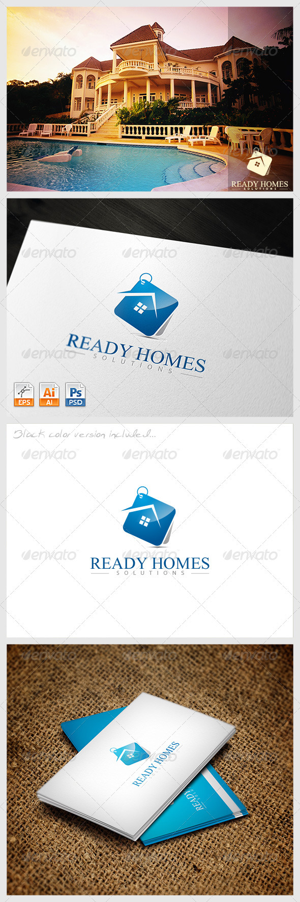 Ready Homes Solutions Logo - Buildings Logo Templates