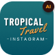 Tropical Travel Social Media Template AI