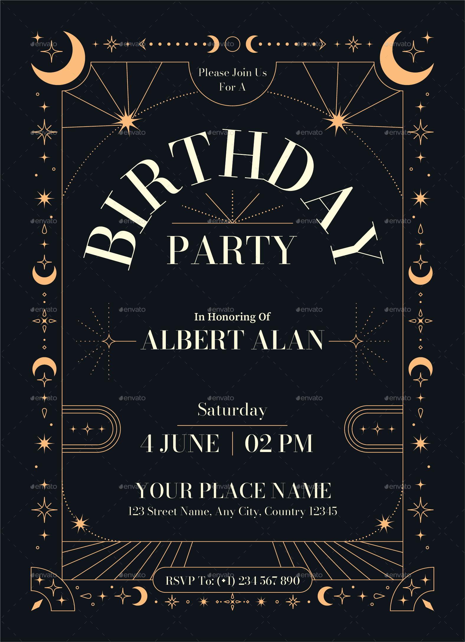 Birthday Invitation Whimsical Theme, Print Templates | GraphicRiver
