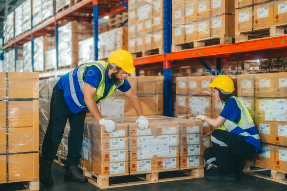 Warehouse staff sort, categorize, store items, packaging, labeling ...