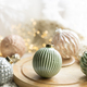 Christmas background with wooden element and silver and gold decorative details. - PhotoDune Item for Sale