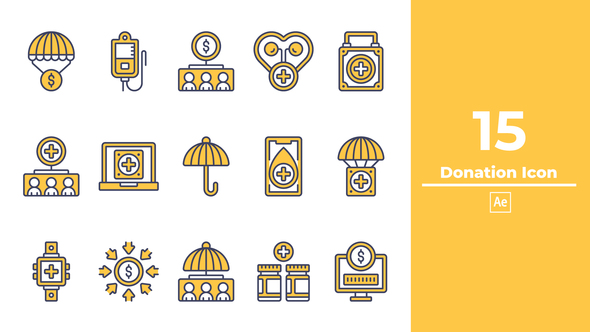 Donation Icon After Effect Elements template preview