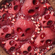 Halloween food. Homemade pie with jam and scary skull-shaped pears.  - PhotoDune Item for Sale
