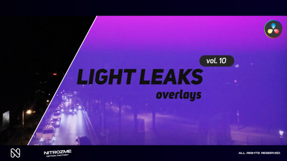 Light Leaks Overlays Vol. 10 for DaVinci Resolve